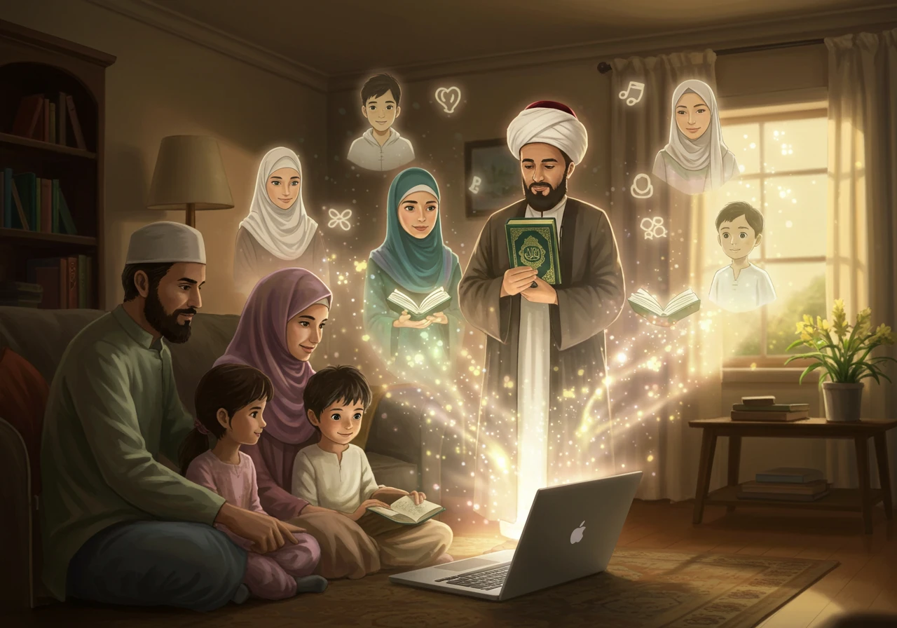 Online Quran teachers vary by gender and style, including female teachers for women and girls, male teachers with different traditions, and Egyptian Azhari scholars with turbans known for structured and authentic Quran teaching methods.