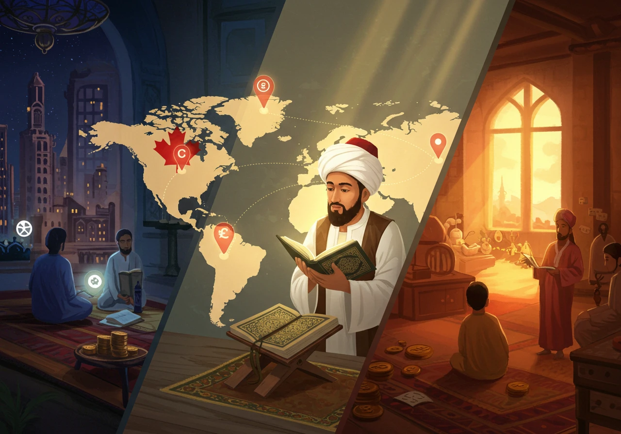Explanation of how Quran class fees differ by geography, showing how teacher and student location, as well as currency exchange rates, impact the pricing and value of online Quran education